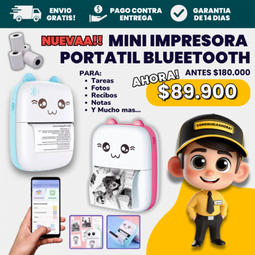 GoPrint™ 😍 Mini Impresora térmica portátil 🖨️ + Aplicación FunPrint! 😮