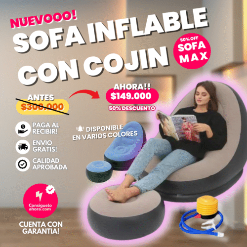 sofa inflable con cojin de compratelo.es