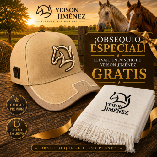 Gorra Yeison Jimenez con El Corazon ♥️ + Regalo Poncho de Yeison 🐎