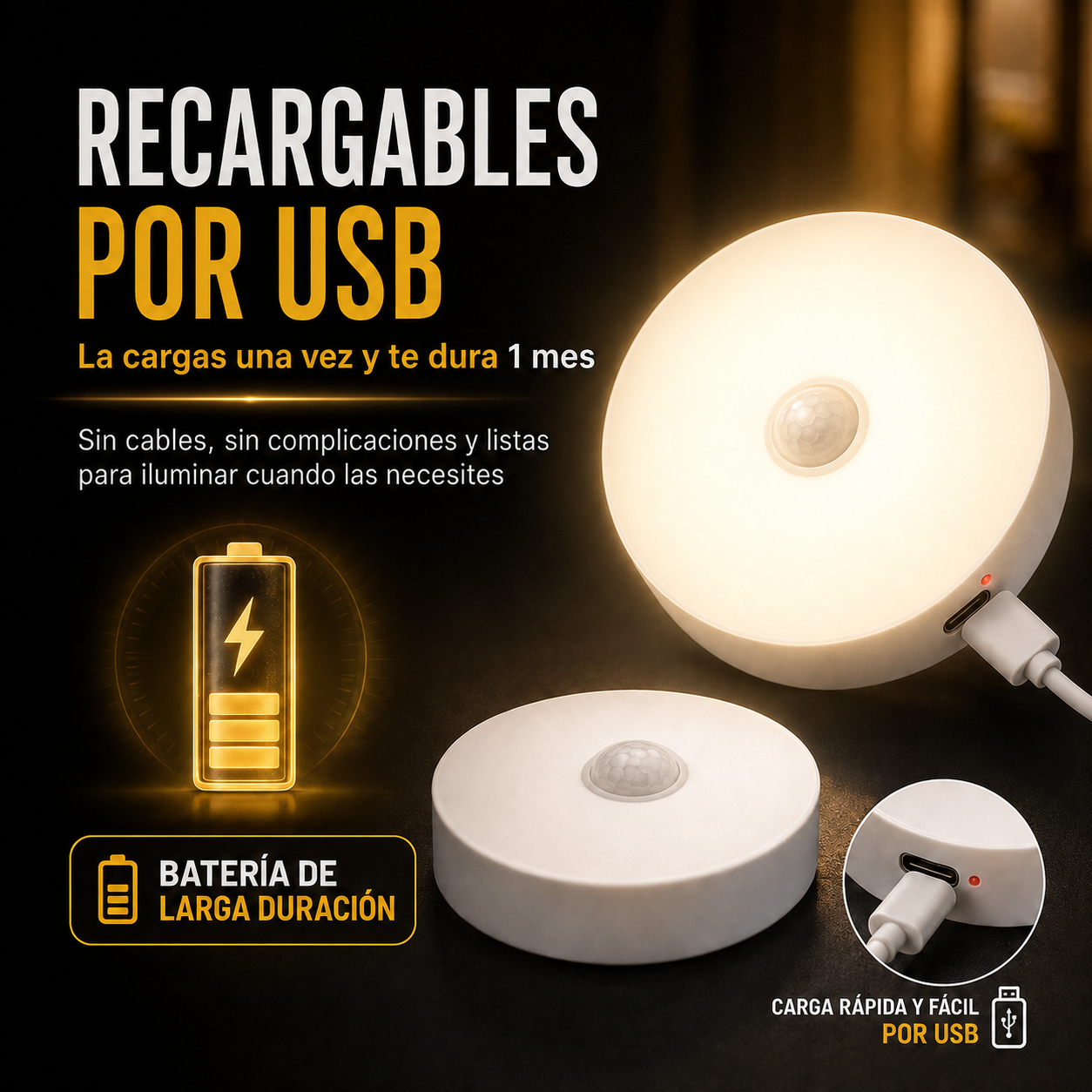 🔋 Cárgala una vez y olvídate por semanas 🔋