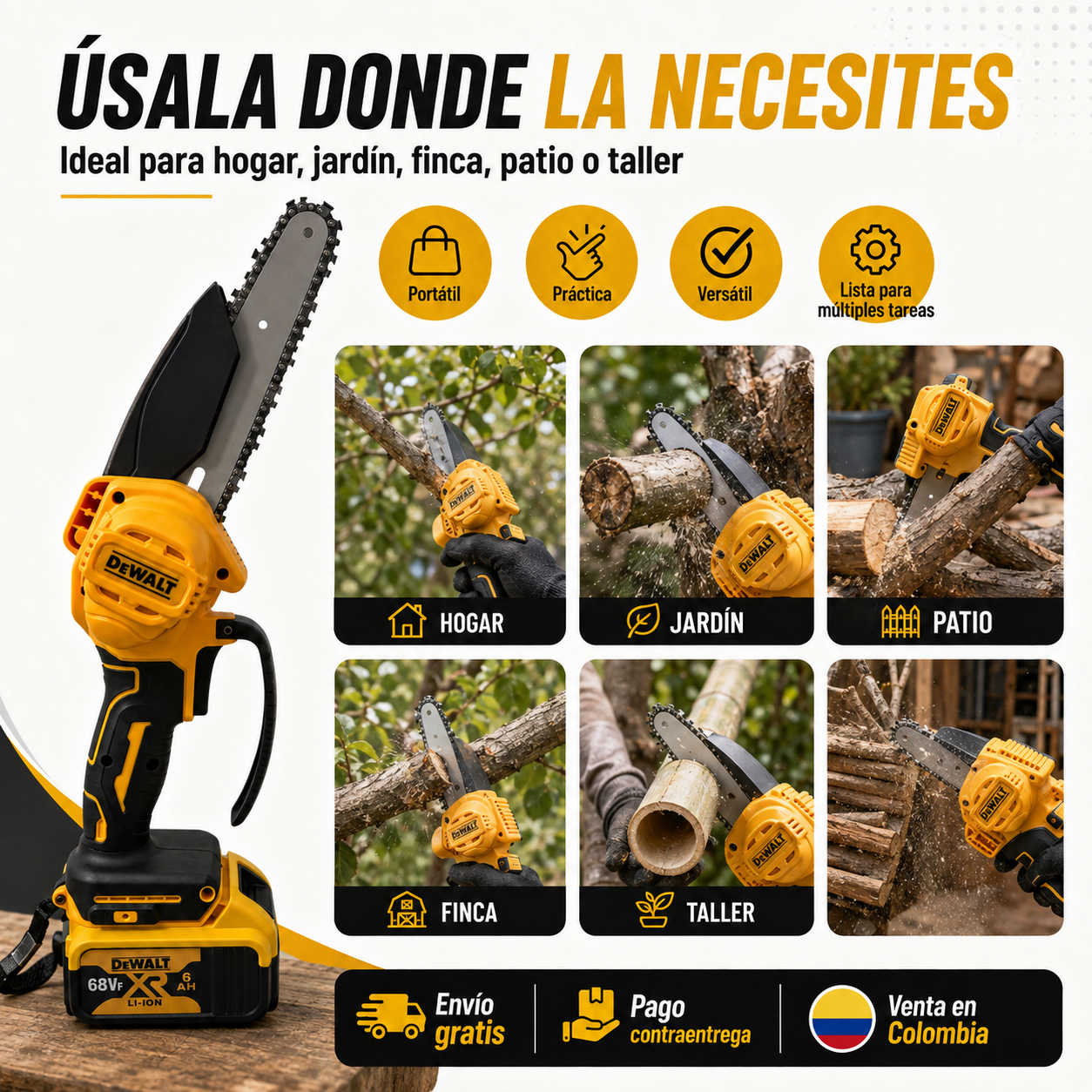 🪵 KIT PROCUT DEWALT 68V – SIERRA INALÁMBRICA + DOBLE BATERÍA