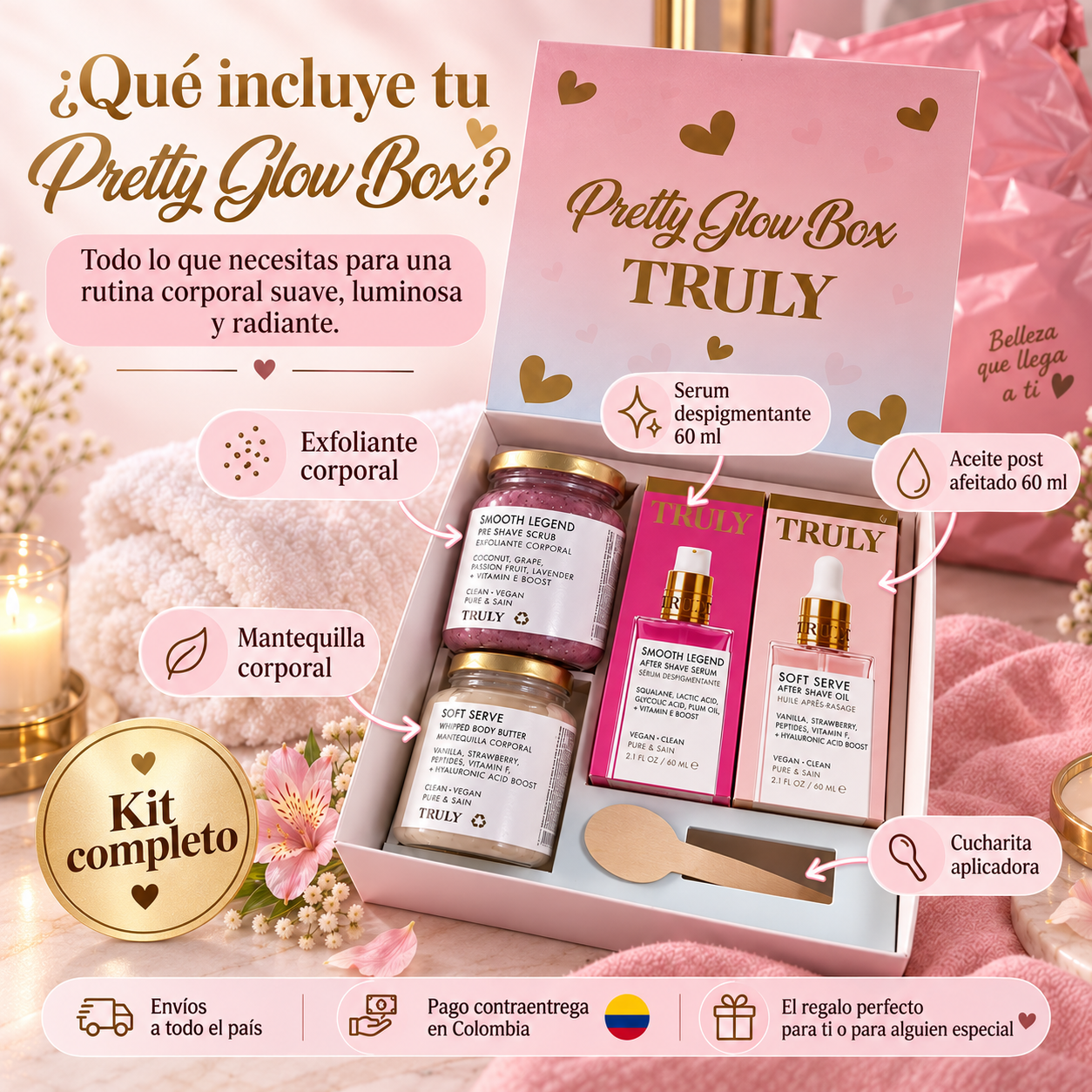 3img 🧴 Combo Pretty Glow Box Mediana con serum 5 en 1